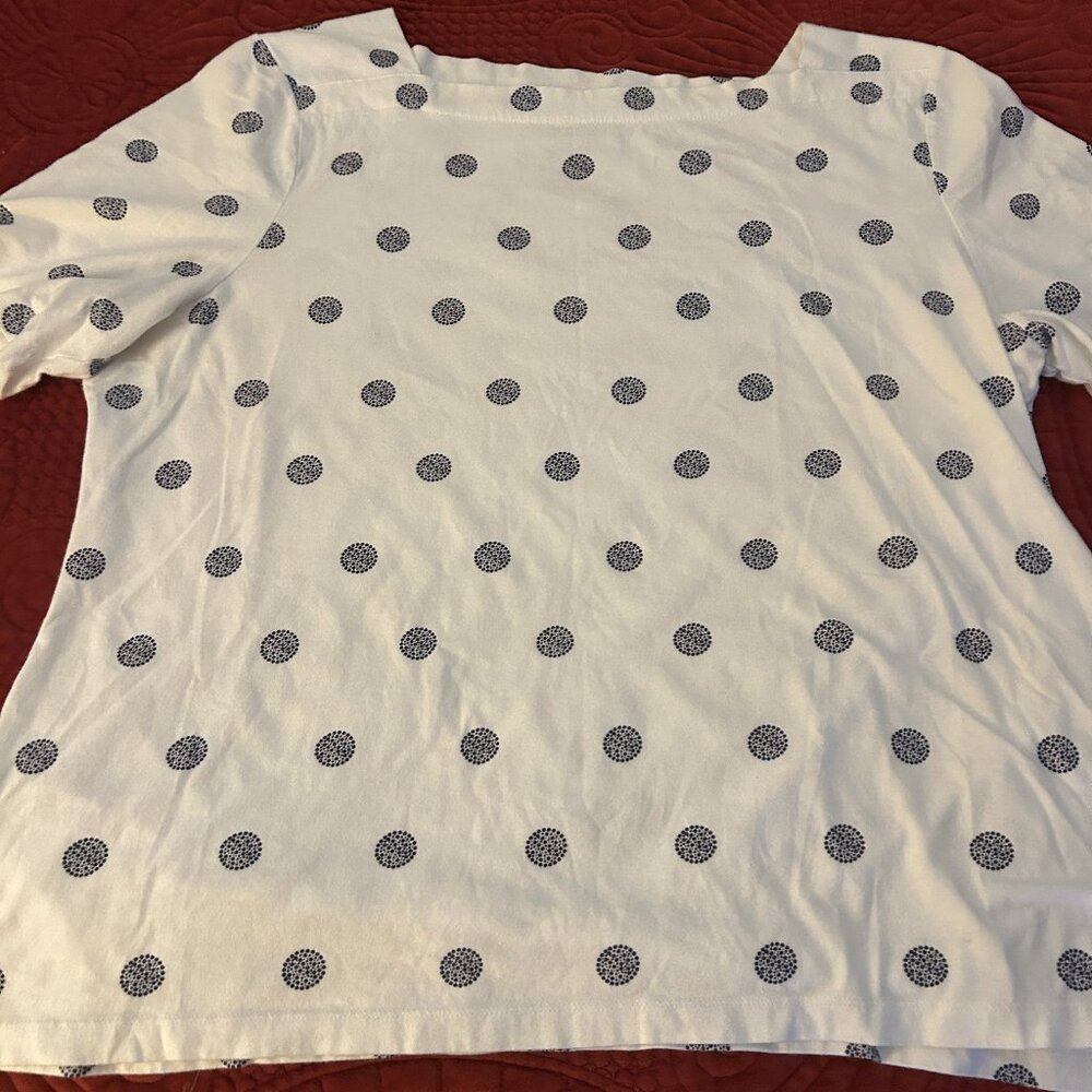 Women's Talbots Square Neck Knit Shirt, Sz XL